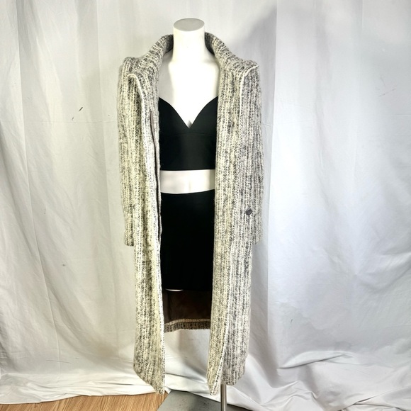 PIERRE DESMARAIS WINTER WOOL COAT WHITE GREY TRENCH COAT VINTAGE MADE IN CANADA - Picture 4 of 15